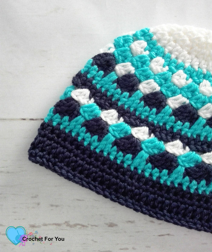 Ocean Shades Beanie (2-5 yrs) Free Crochet Pattern