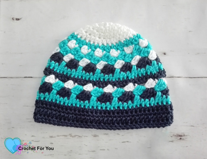 Ocean Shades Beanie (2-5 yrs) Free Crochet Pattern