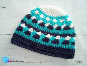 Ocean Shades Beanie (2-5 yrs) Free Crochet Pattern