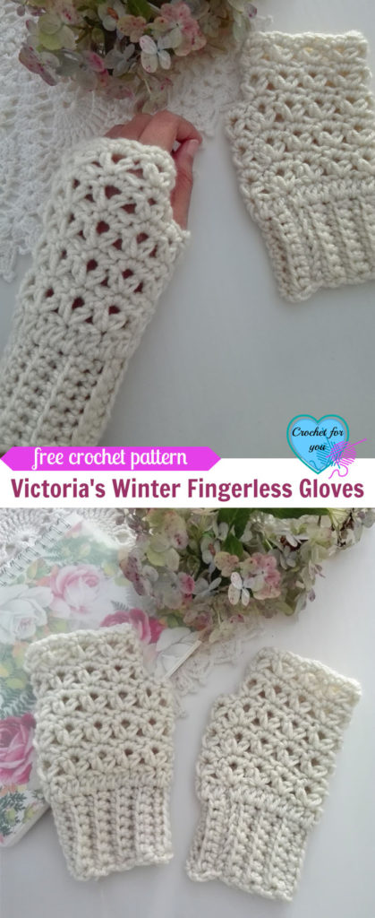 Victoria's Winter Fingerless Gloves - free crochet pattern