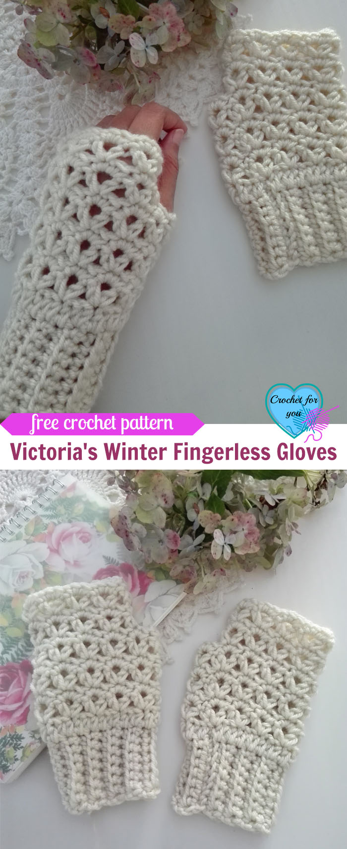 Victoria's Winter Crochet Fingerless Gloves Free Pattern - Crochet For You
