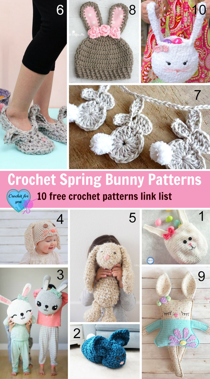 Crochet Spring Bunny Patterns - 10 free crochet patterns link list