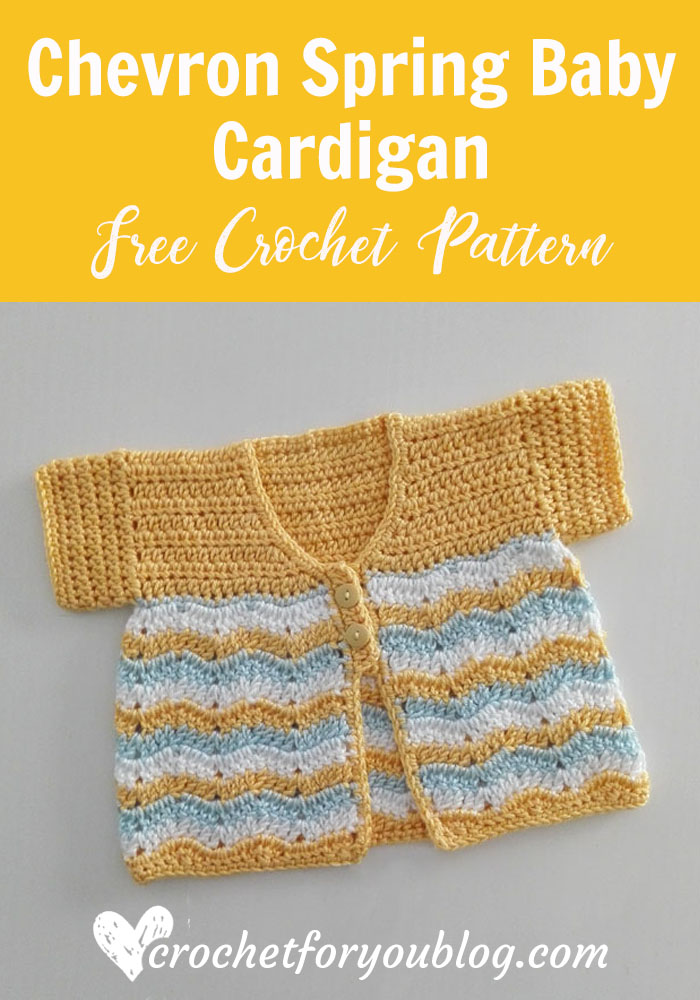 Crochet Chevron Spring Baby Cardigan - free pattern