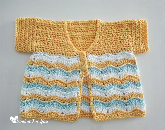 Crochet Chevron Spring Baby Cardigan - free pattern 