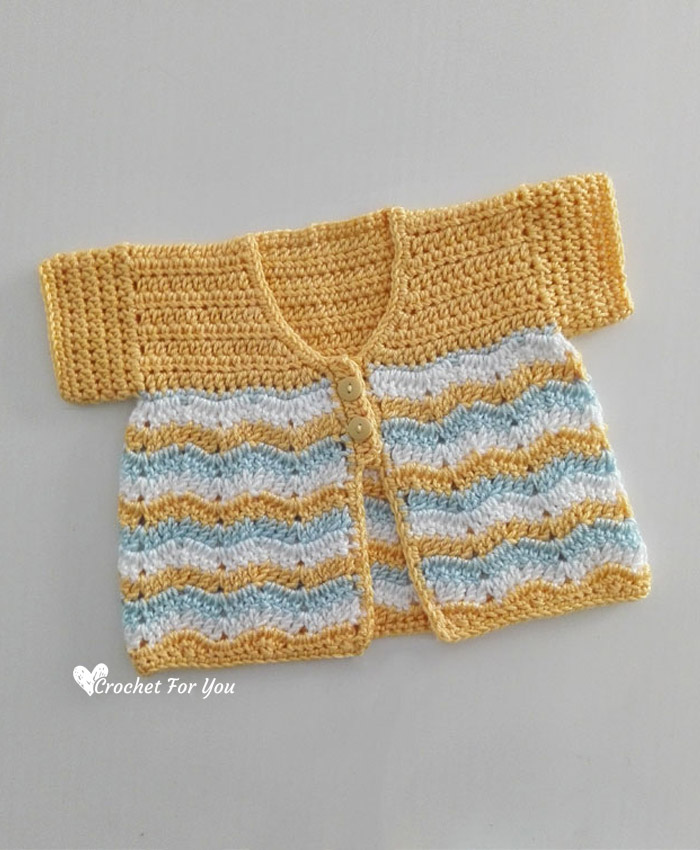 Crochet Chevron Spring Baby Cardigan - free pattern 