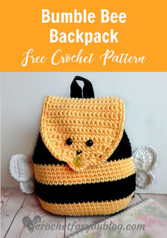 Crochet Bumble Bee Backpack - free crochet pattern