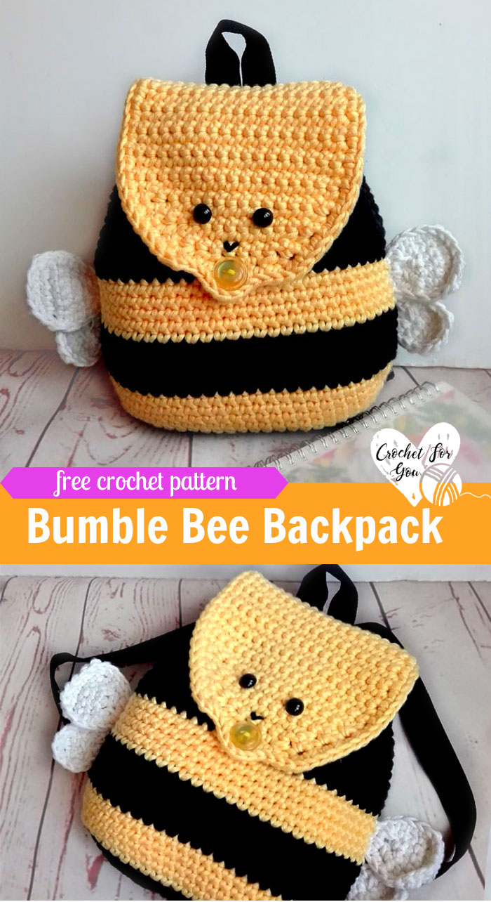 Crochet Bumble Bee Backpack - free crochet pattern