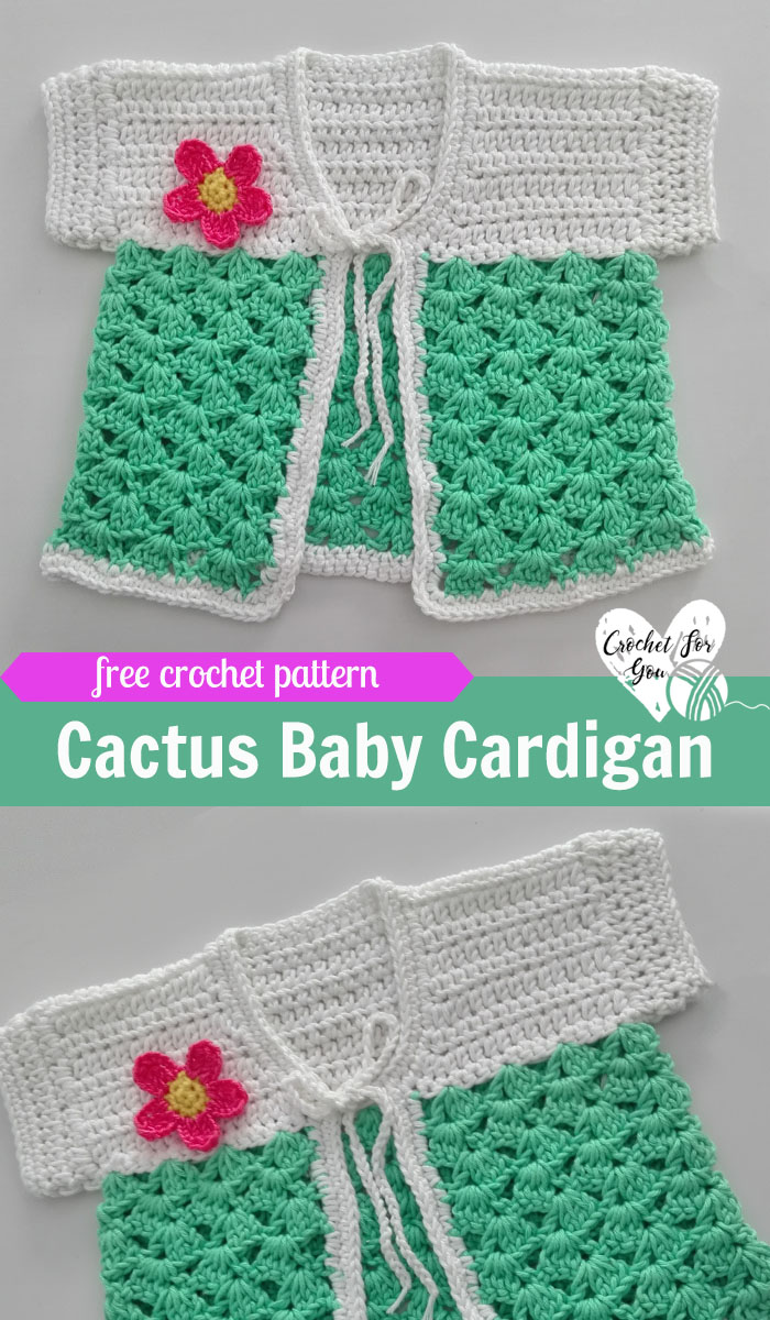 Crochet Cactus Baby Cardigan Free Pattern