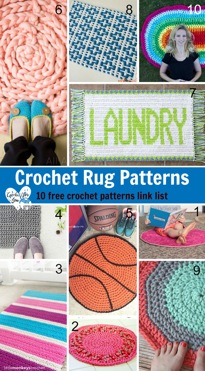 Crochet Rug Patterns -10 free crochet patterns link list