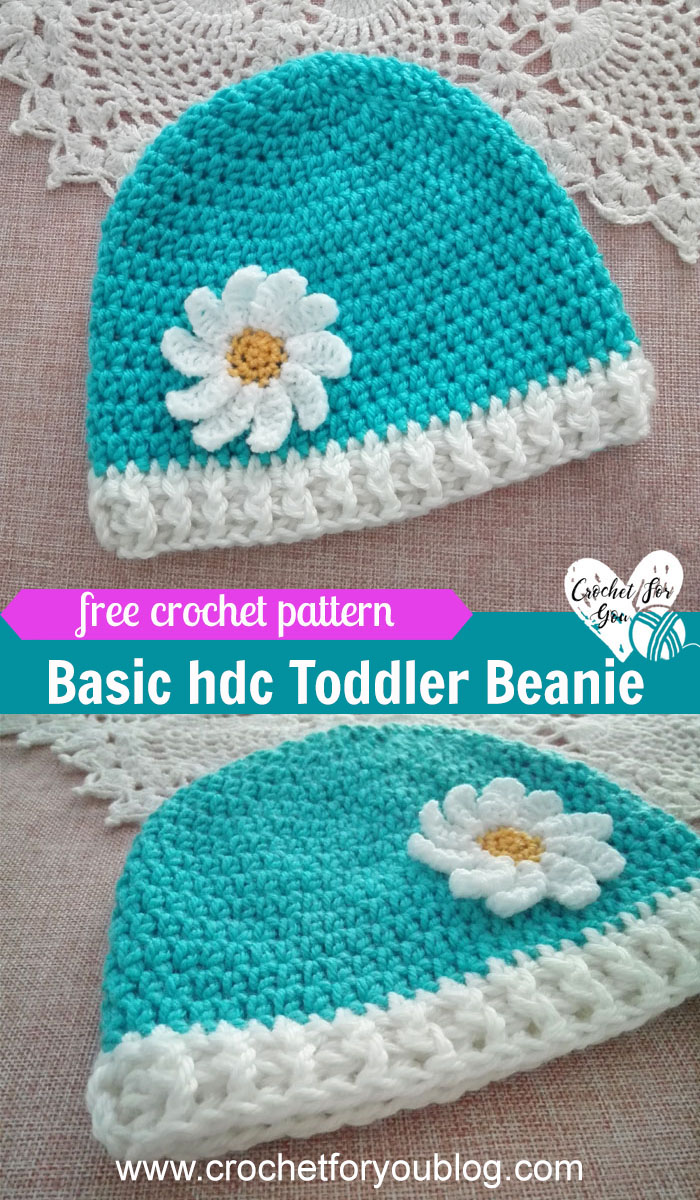 Crochet Basic hdc Toddler Beanie Free Pattern