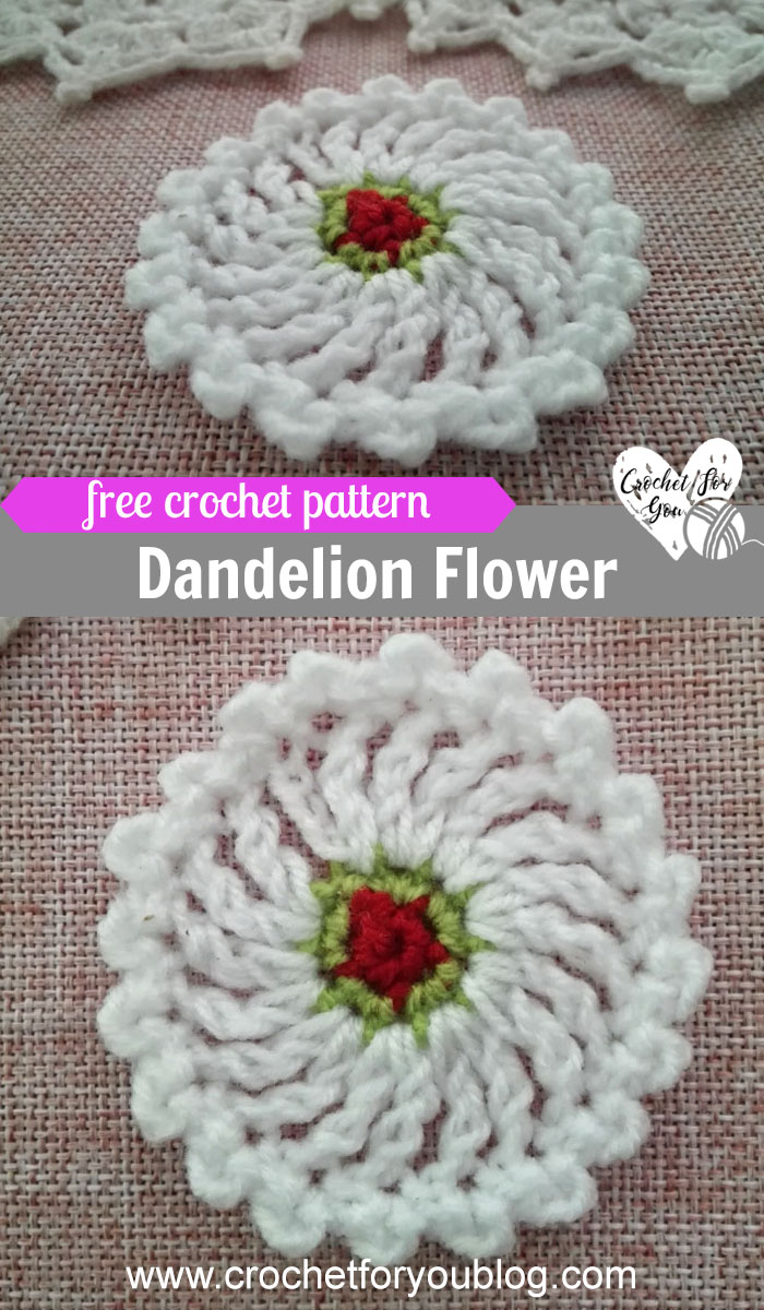Crochet Dandelion Flower Free Pattern