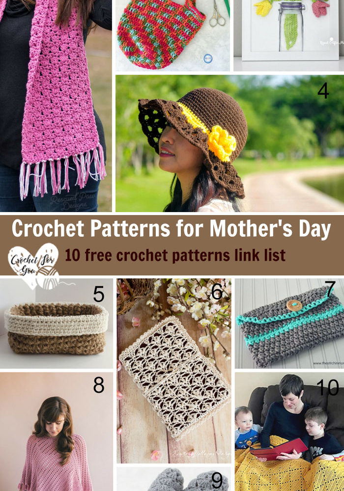 Crochet Patterns for Mother's Day - 10 free crochet patterns link list