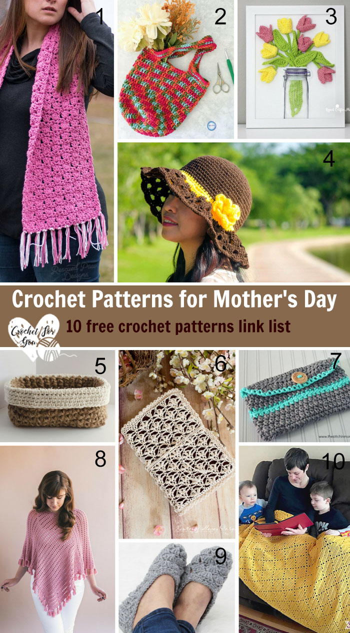 Crochet Patterns for Mother's Day - 10 free crochet patterns link list