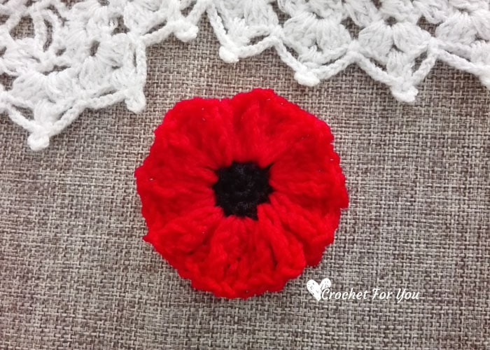 Crochet Poppy Flower Free Pattern