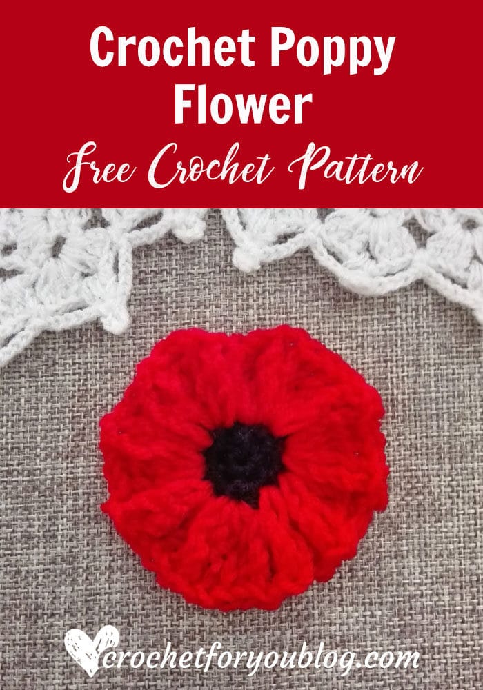 Crochet Poppy Flower Free Pattern