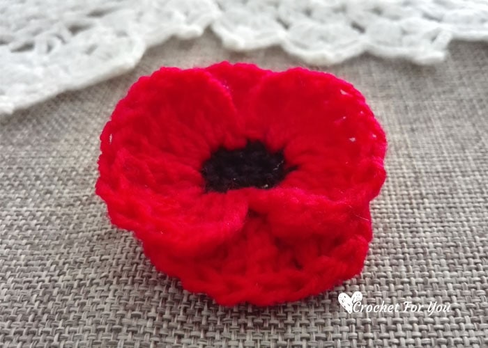 Crochet Poppy Flower Free Pattern