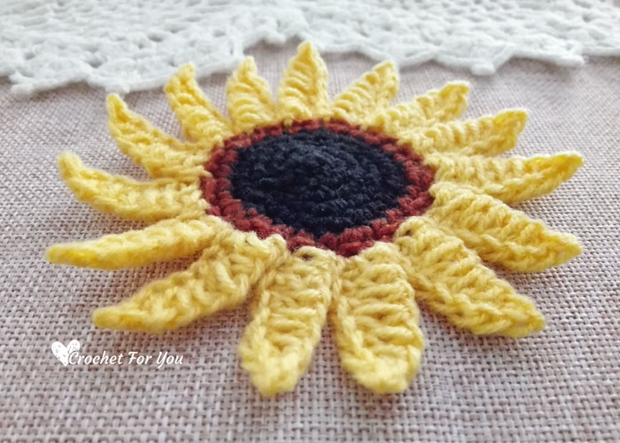 Crochet Sun Flower Free Pattern 