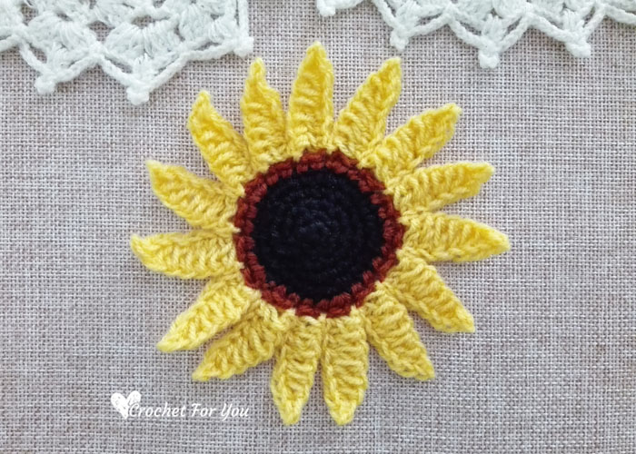 Crochet Sun Flower Free Pattern 