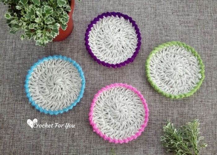 Jute Hemp Crochet Coasters - free pattern 