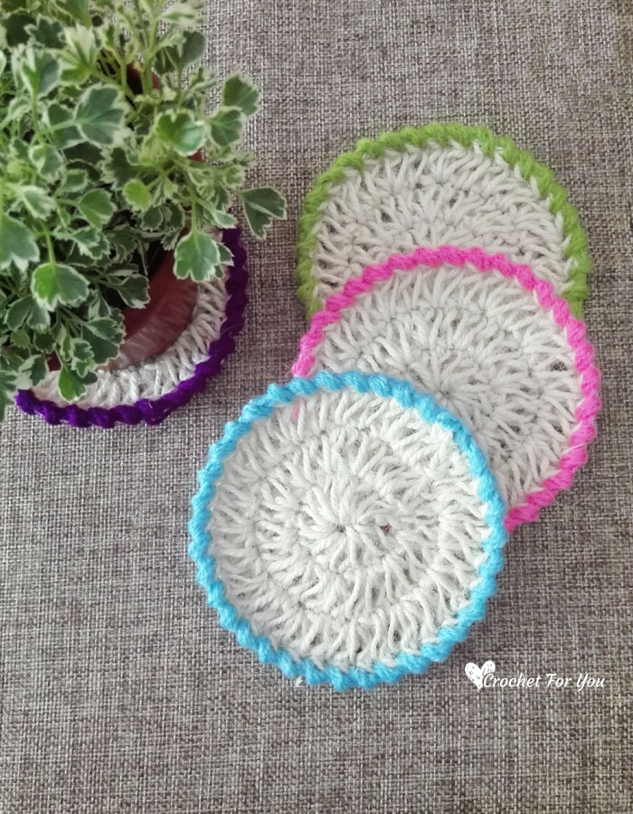 Jute Hemp Crochet Coasters - free pattern