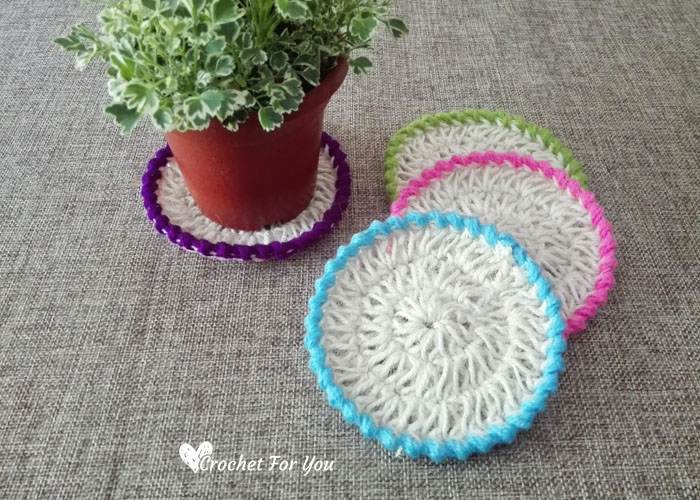 Jute Hemp Crochet Coasters - free pattern