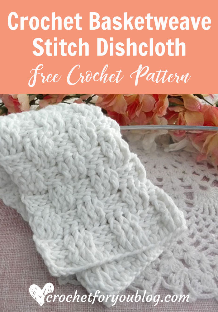 Crochet Basketweave Stitch Dishcloth - free pattern