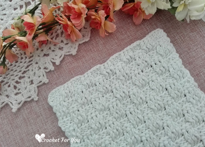 Crochet Basketweave Stitch Dishcloth - free pattern