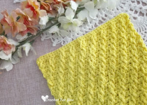 Crochet Diagonal Raised Stitch Dishcloth - free pattern