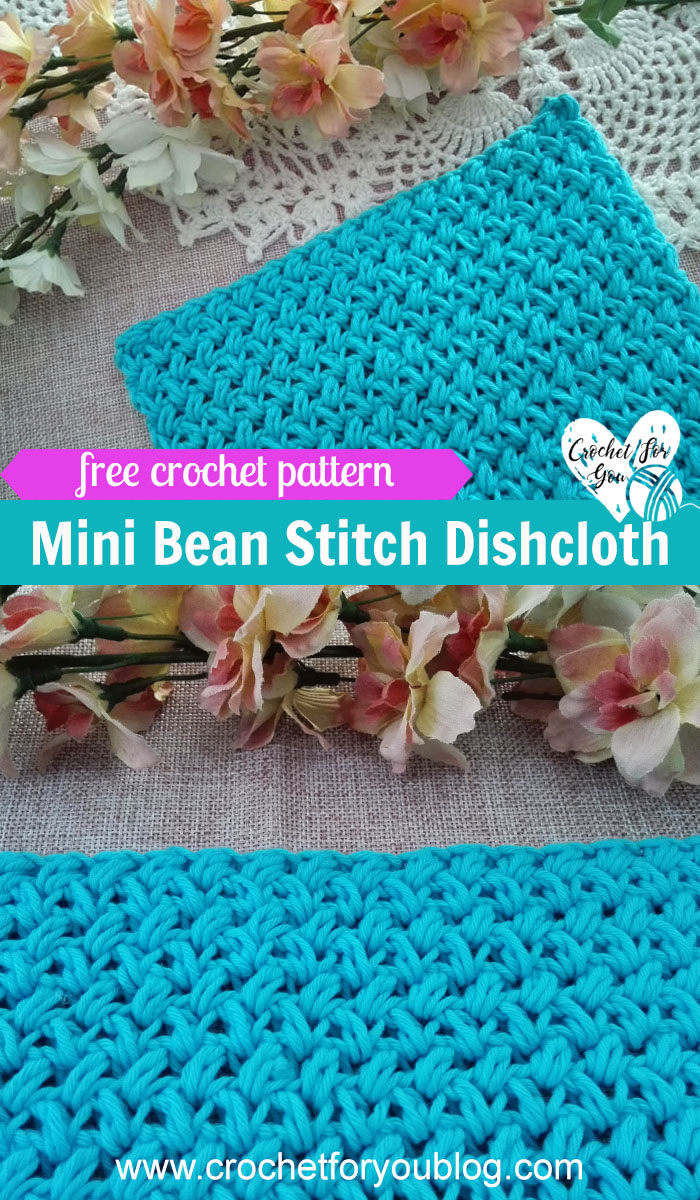Crochet Mini Bean Stitch Dishcloth - free pattern