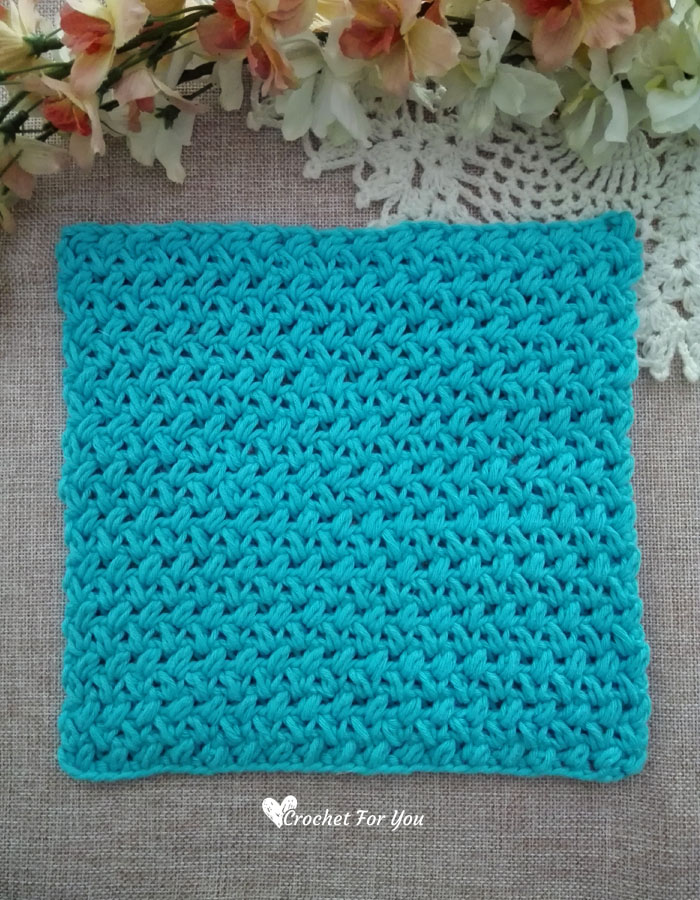 Crochet Mini Bean Stitch Dishcloth - free pattern