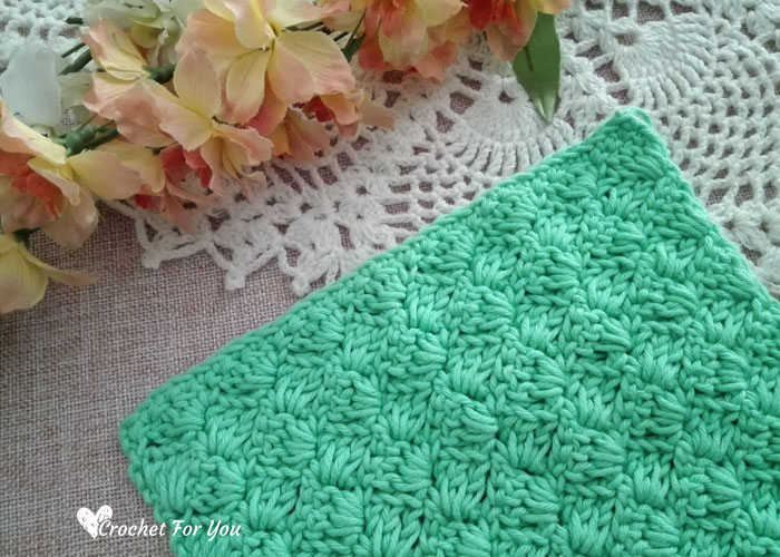 Crochet Tulip Stitch Dishcloth - free pattern