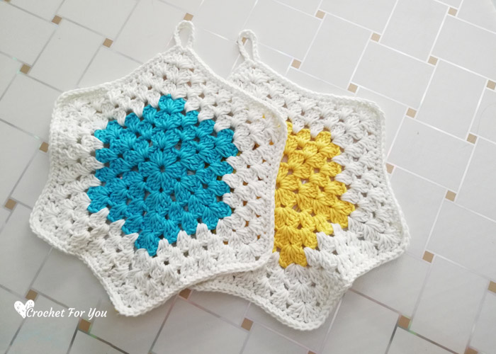 Crochet Granny Hexagon Potholder - free pattern