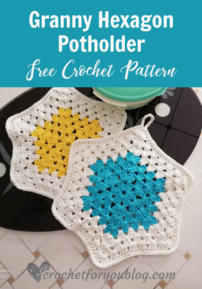 Crochet Granny Hexagon Potholder - free pattern