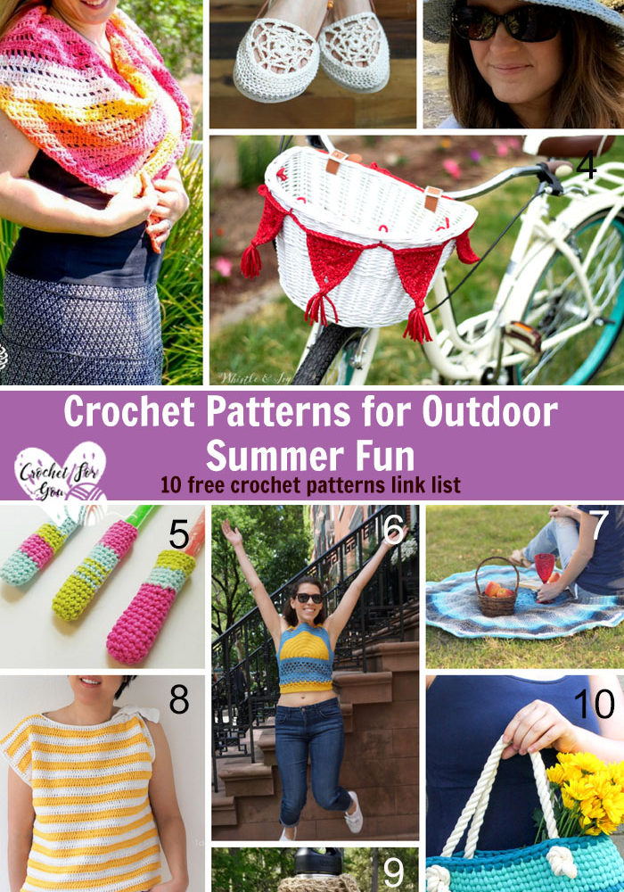 Crochet Patterns for Outdoor Summer Fun - 10 free crochet pattern link list