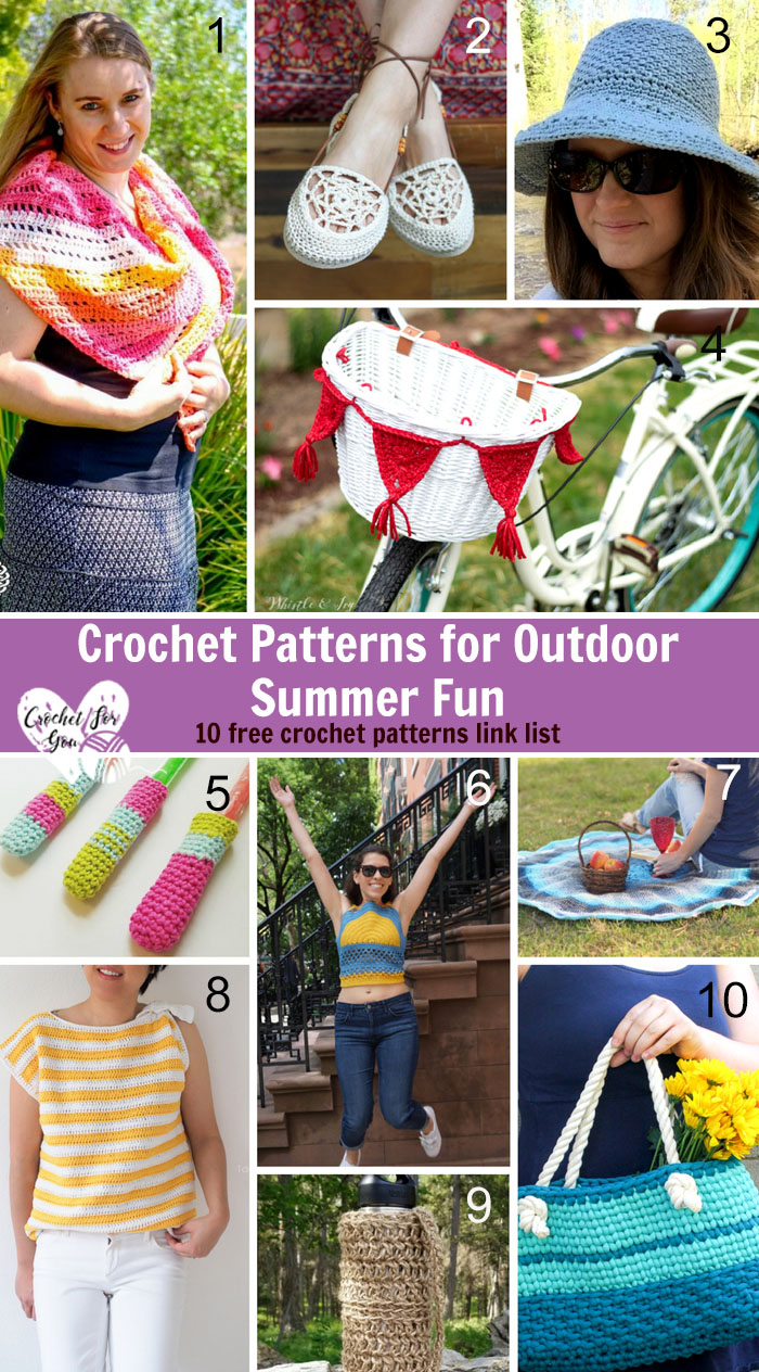 Crochet Patterns for Outdoor Summer Fun - 10 free crochet pattern link list