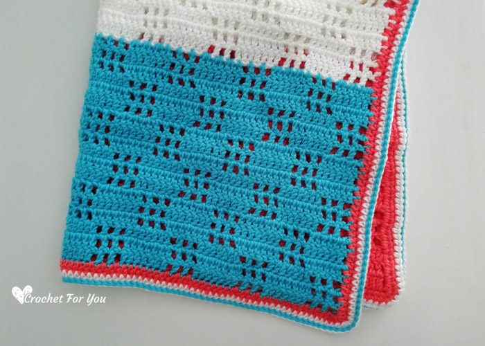 Crochet Checkered Filet Blanket Free Pattern