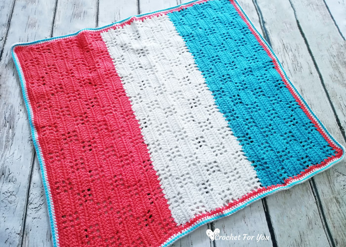Crochet Checkered Filet Blanket Free Pattern