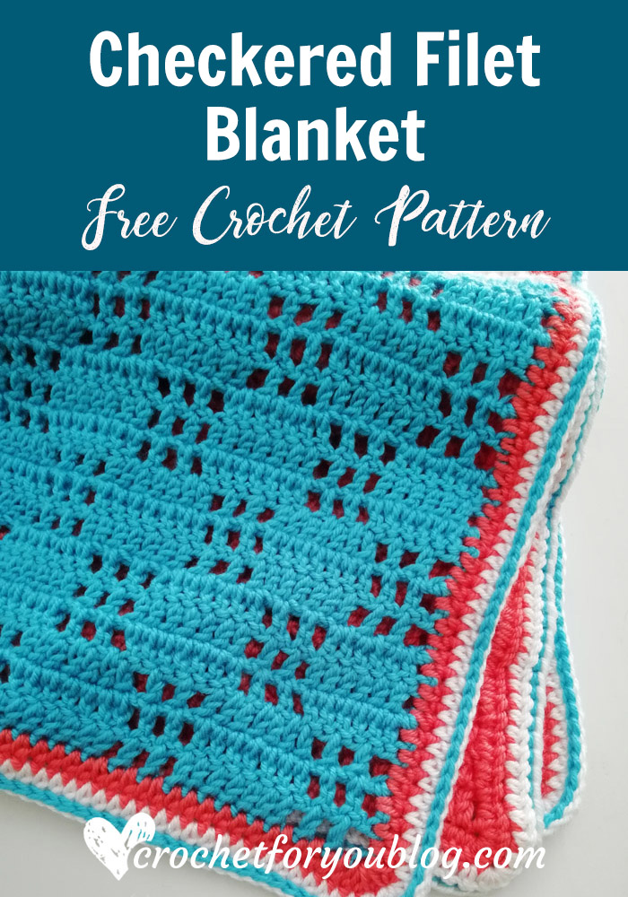 Crochet Checkered Filet Blanket Free Pattern