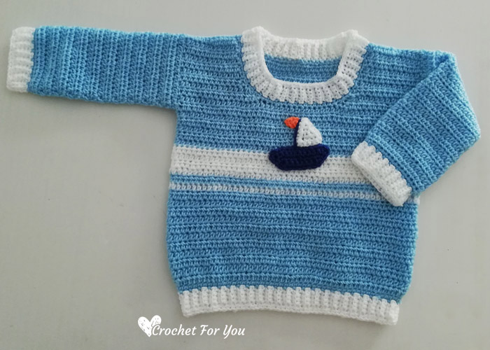 Crochet Set Sail Baby Sweater Free Pattern