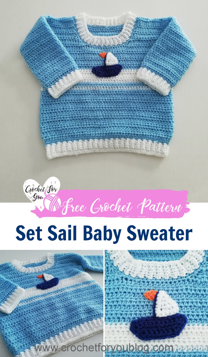 Crochet Set Sail Baby Sweater Free Pattern