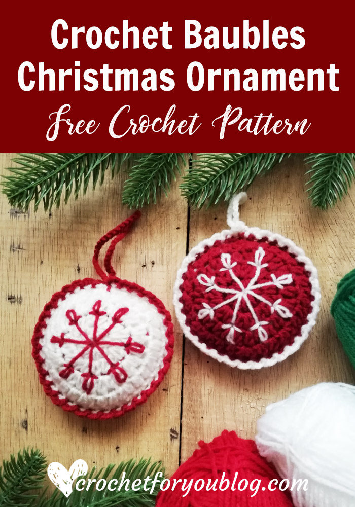 Crochet Baubles Christmas Ornament Free Pattern