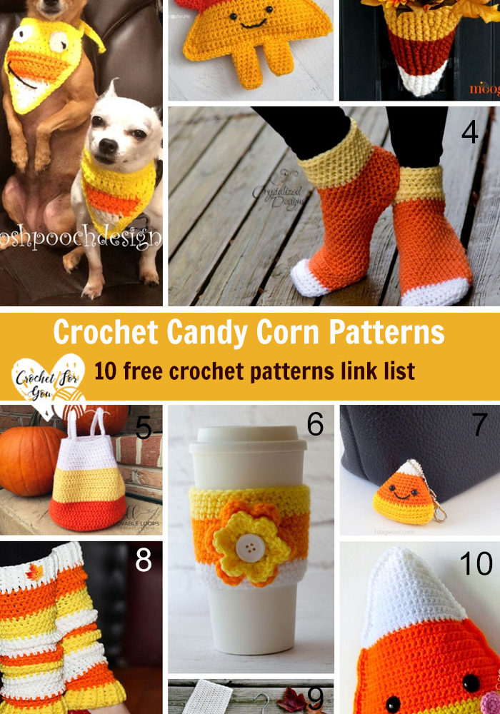 Crochet Candy Corn  Patterns – 10 free crochet pattern link list