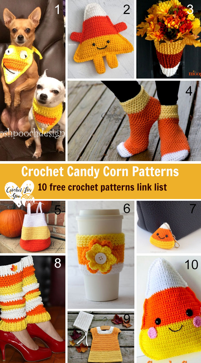 Crochet Candy Corn  Patterns – 10 free crochet pattern link list