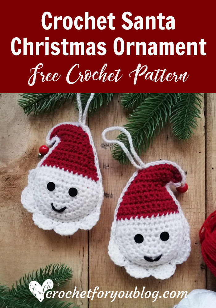 Crochet Santa Christmas Ornament Free Pattern