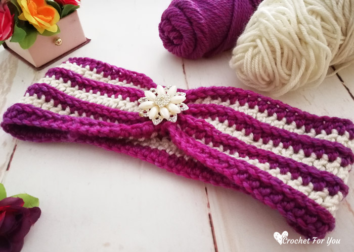 Crochet Striped Delight Headband Free Pattern