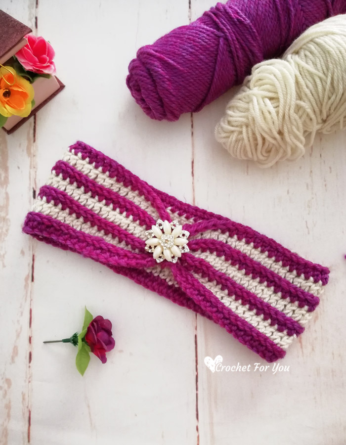 Crochet Striped Delight Headband Free Pattern