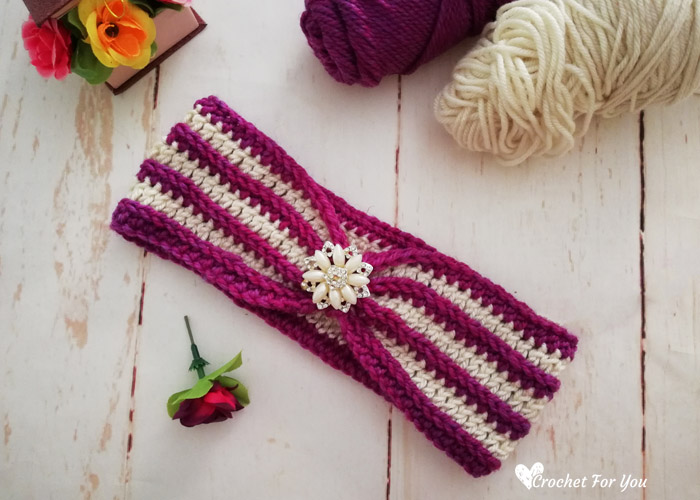 Crochet Striped Delight Headband Free Pattern