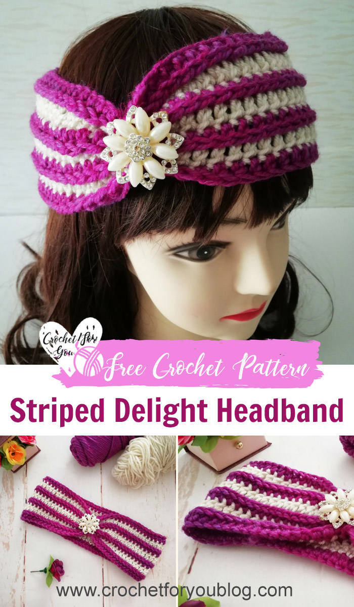 Crochet Striped Delight Headband Free Pattern