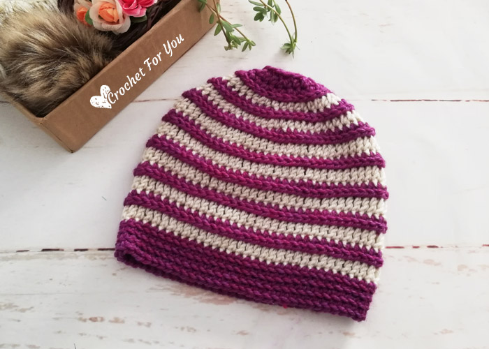 Crochet Striped Delight beanie Free Pattern