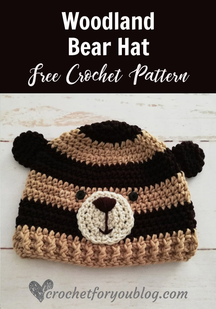 Crochet Woodland Bear Hat Free Pattern